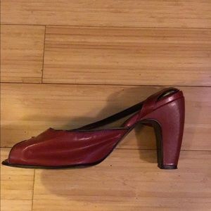 Deep red pumps